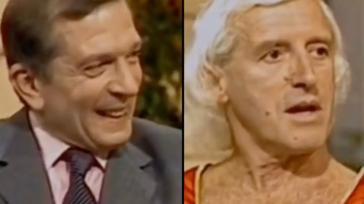 Disturbing moment presenters laugh when Jimmy Savile tells them his dream job
