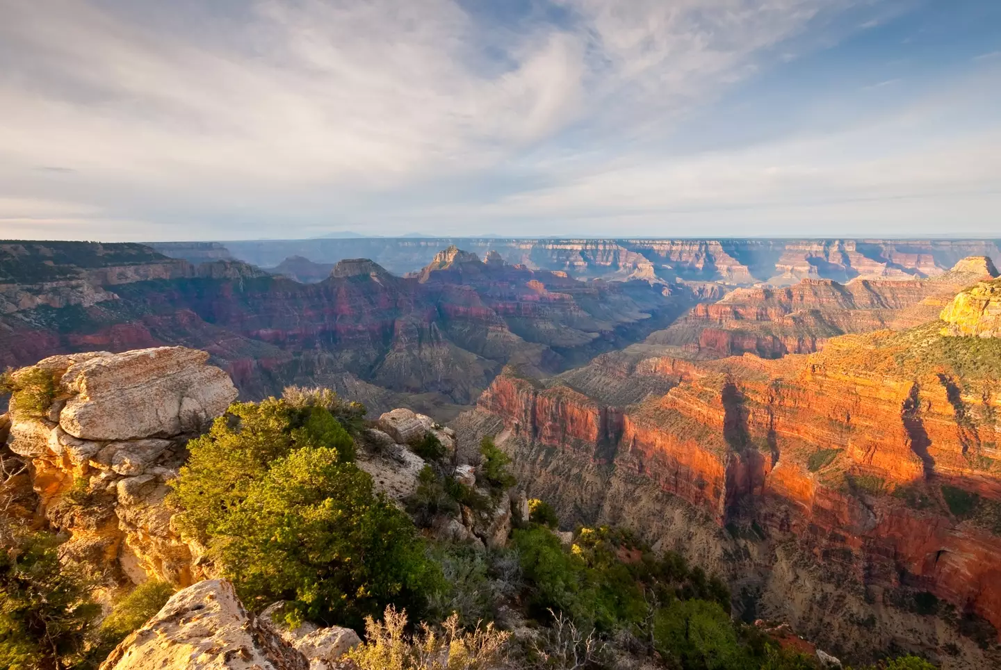 View from Bright Angel Point on the North Rim of Grand Canyon National Park.