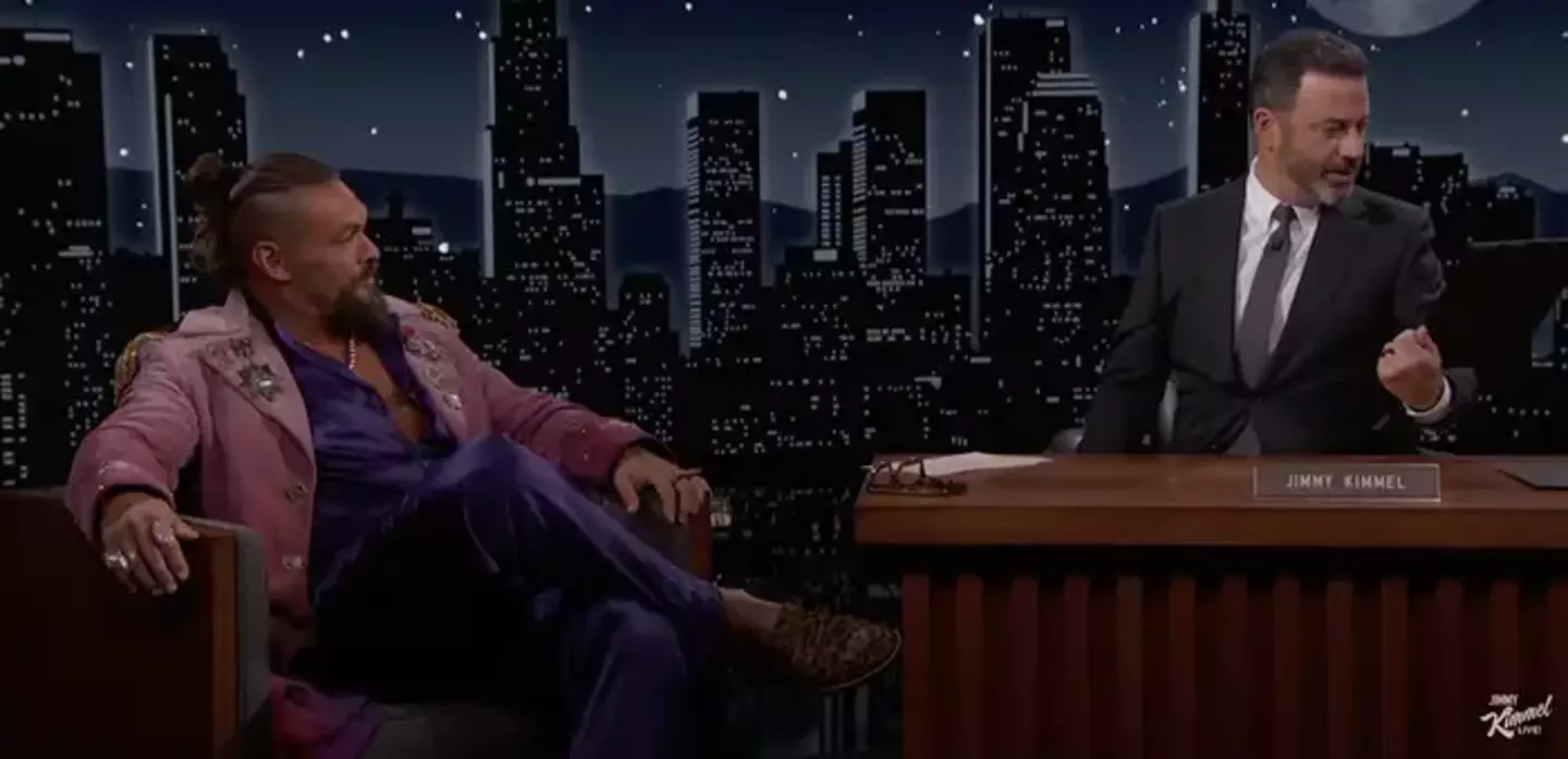 Momoa did start the interview with clothes on.