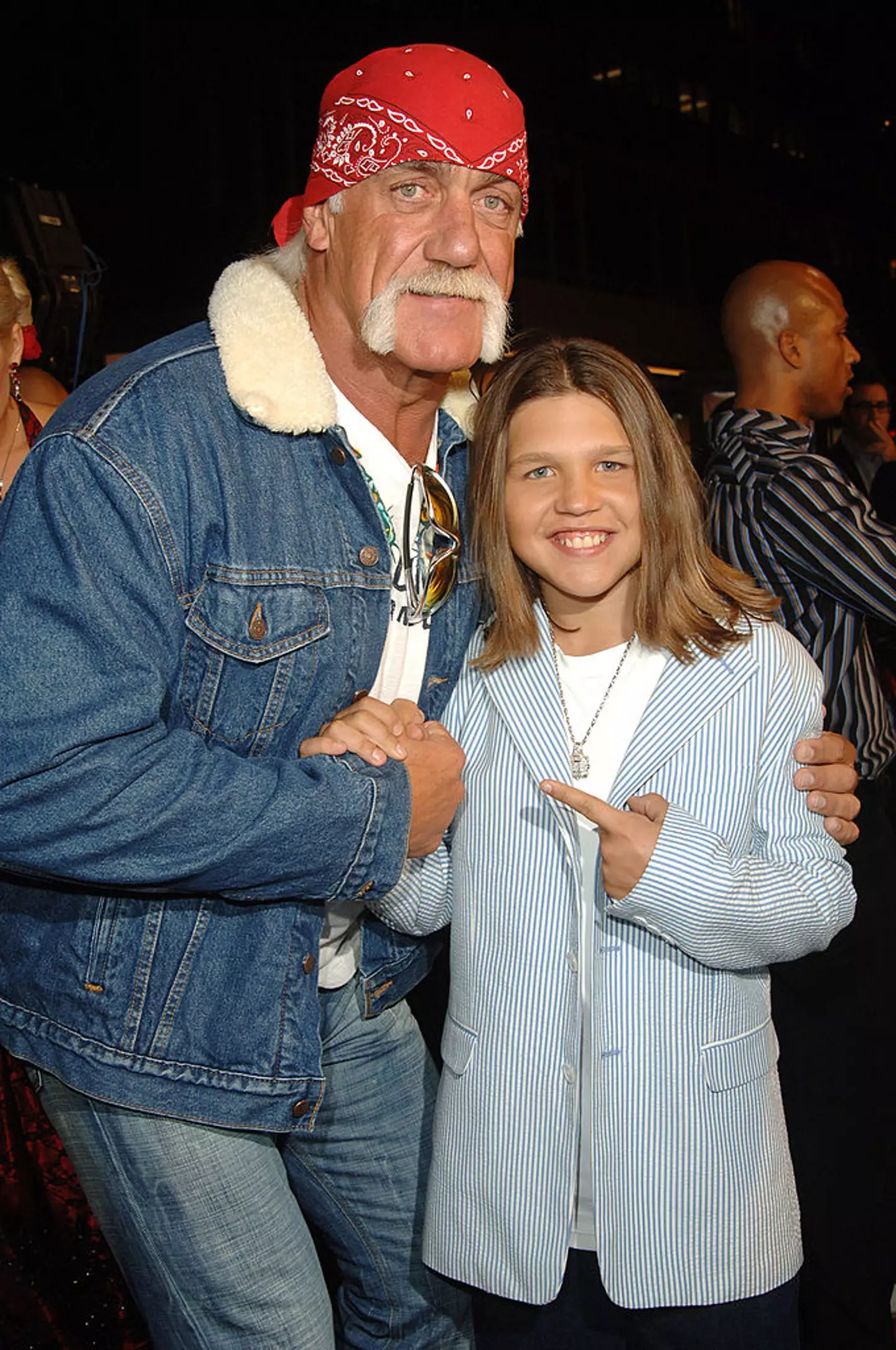 Richard Sandrak meeting WWE star Hulk Hogan back in 2005 (Photo by Jon Kopaloff/FilmMagic)