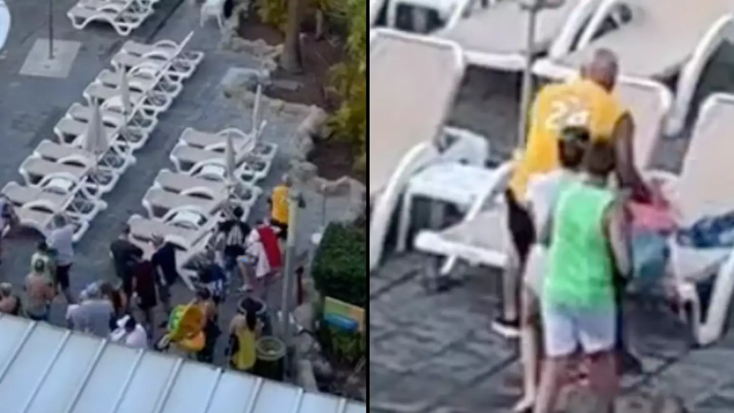 Bloke dubbed ‘king of the sunbed hoggers’ as tourists are filmed causing ‘absolute carnage’ over beds