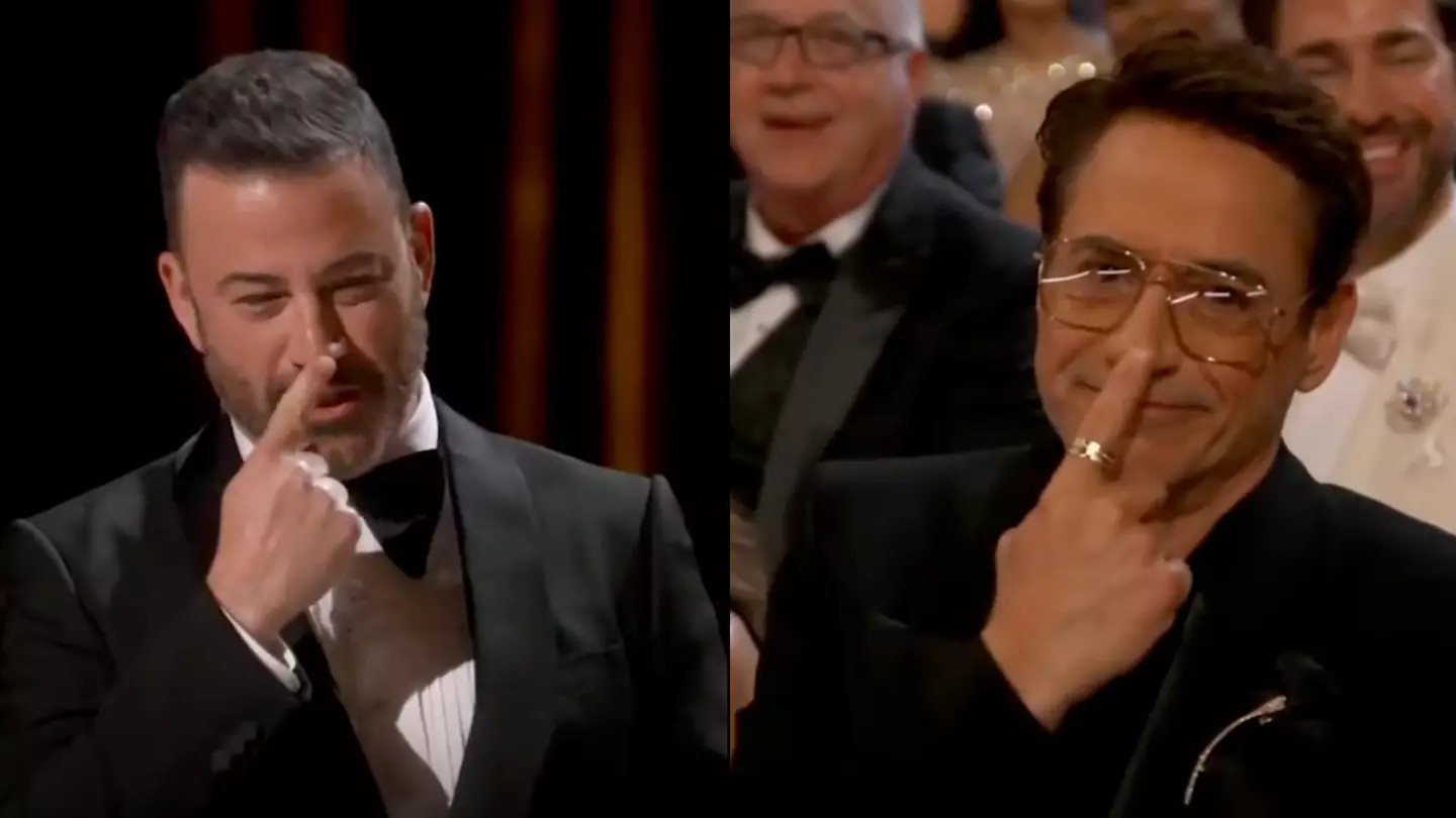 Oscars viewers spot Robert Downey Jr sending Jimmy Kimmel message after speech on his addiction history