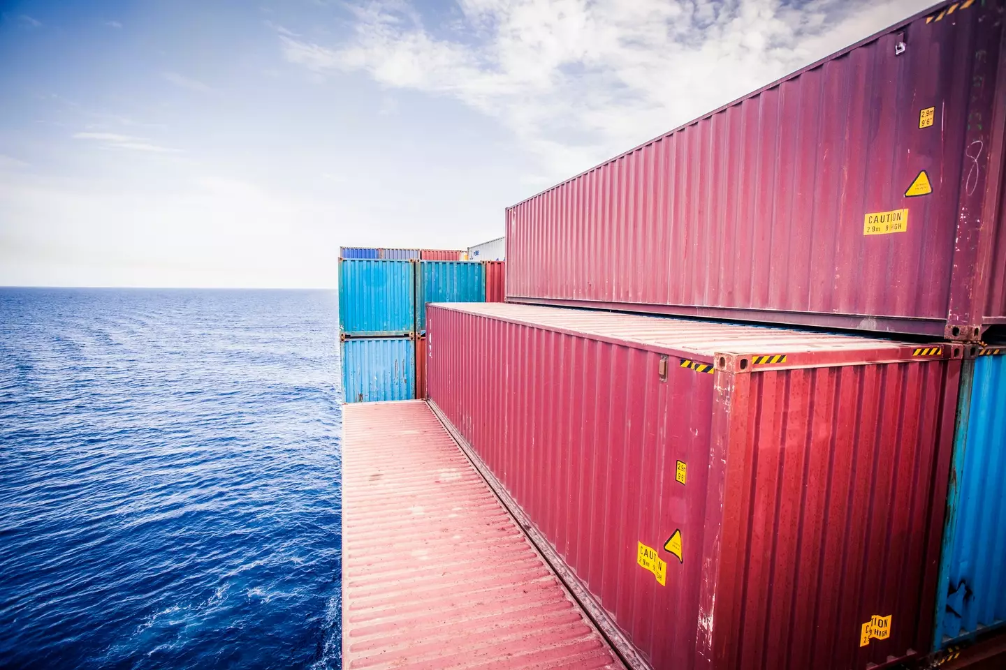 See the holes on the sides of the containers? These are responsible for securing them together (Getty Stock Images)