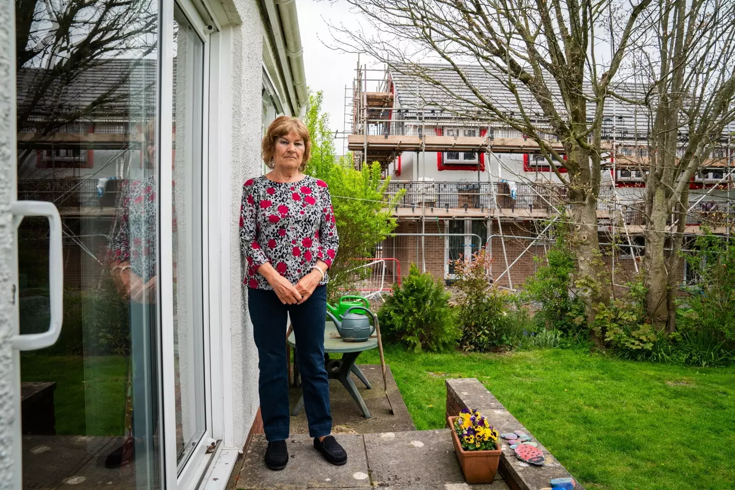 Martine says the development means that her garden and several rooms in the house are now overlooked and don't get any direct sunlight (SWNS)