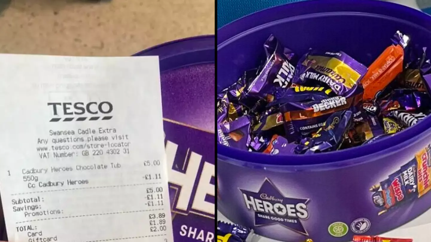 Woman discovers clever hack to get Cadbury Heroes tub from Tesco for under £2
