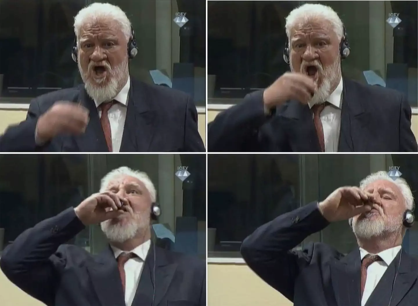 Praljak died after drinking poison in court (ICTY/Anadolu Agency/Getty Images)