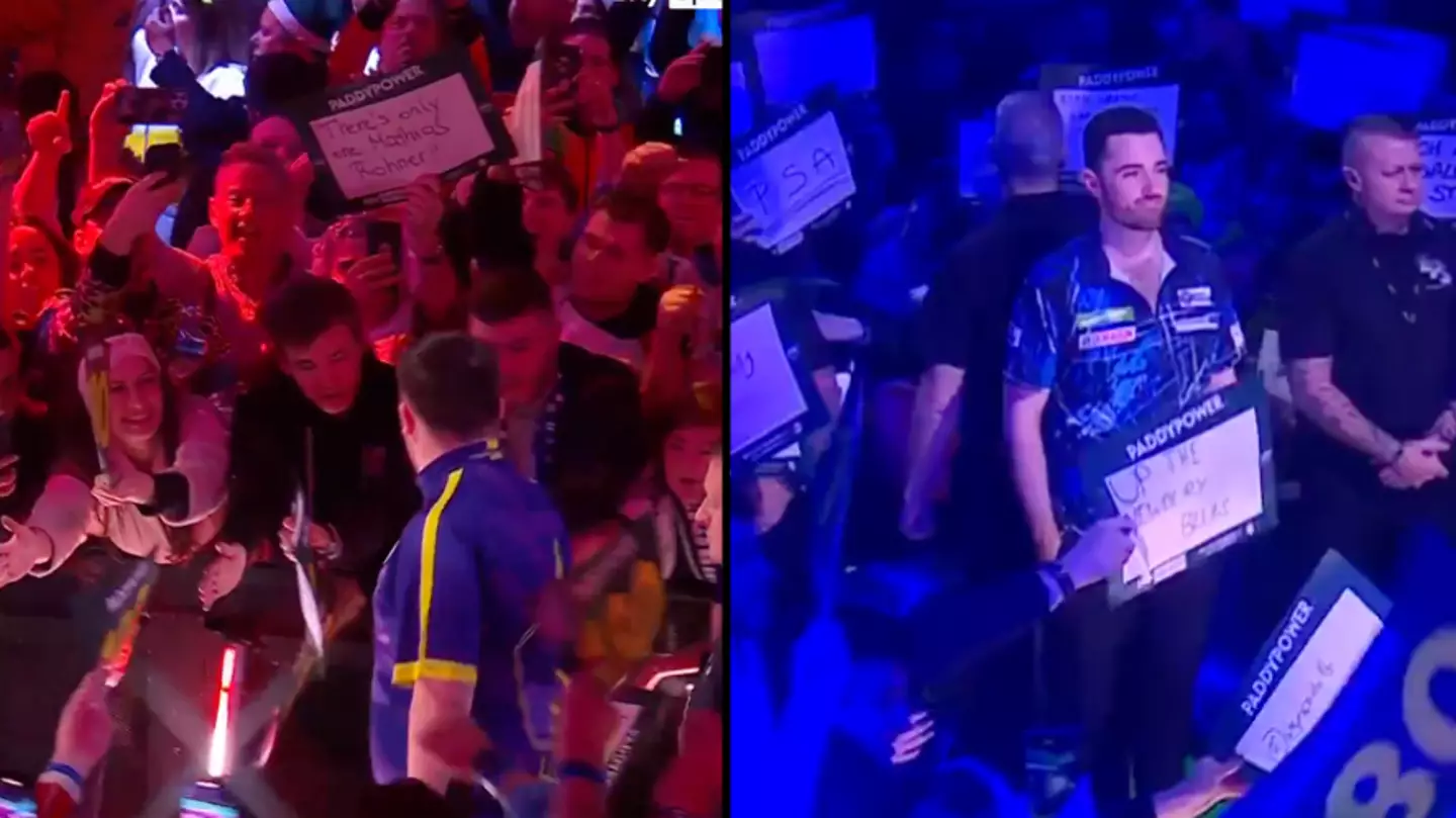 Darts final viewers all make same complaint as Luke Littler’s opponent Luke Humphries makes entrance