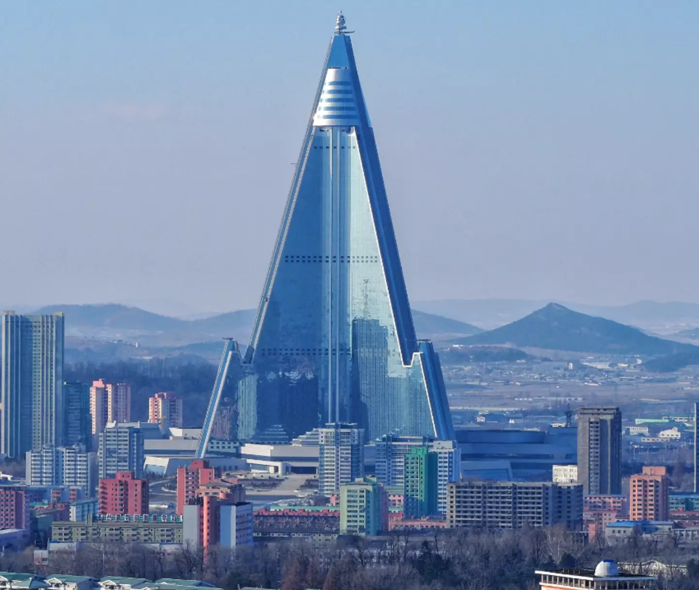 Construction started on the Ryugyong Hotel in the 1980s.