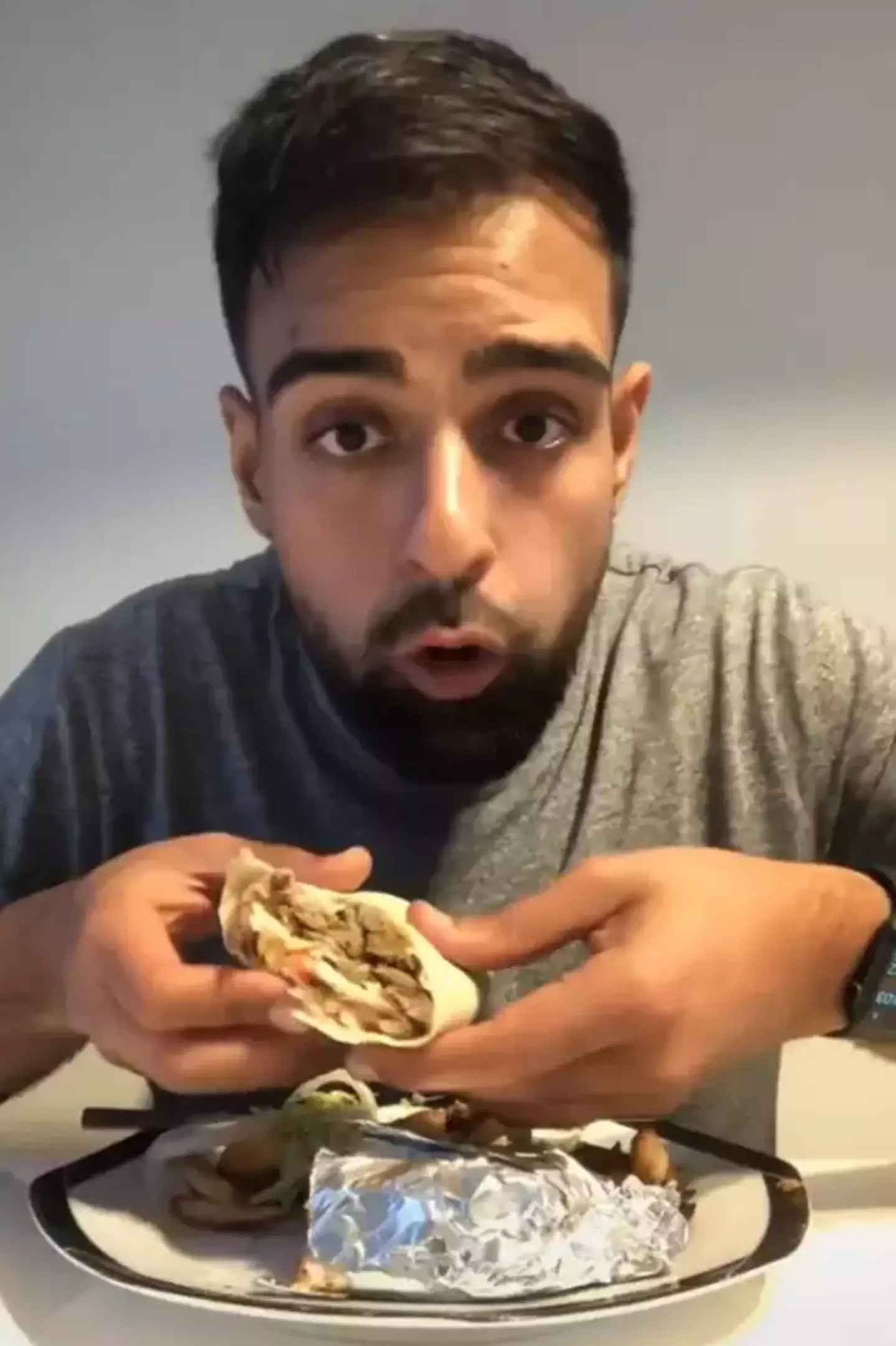 In the clip he explains that all you need is lamb mince, an egg, some salt and the Da Malat Doner Kebab seasoning - the latter of which he says is the 'key ingredient'.