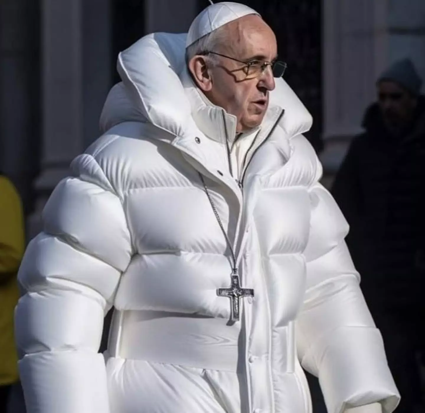 Social media is having to tell people this AI fake photo of Pope Francis in a puffer jacket isn't real.