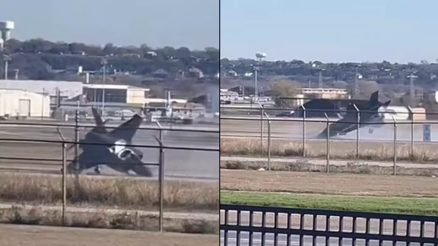 Pilot ejects from $100 million fighter jet as it spirals out of control and nosedives onto tarmac