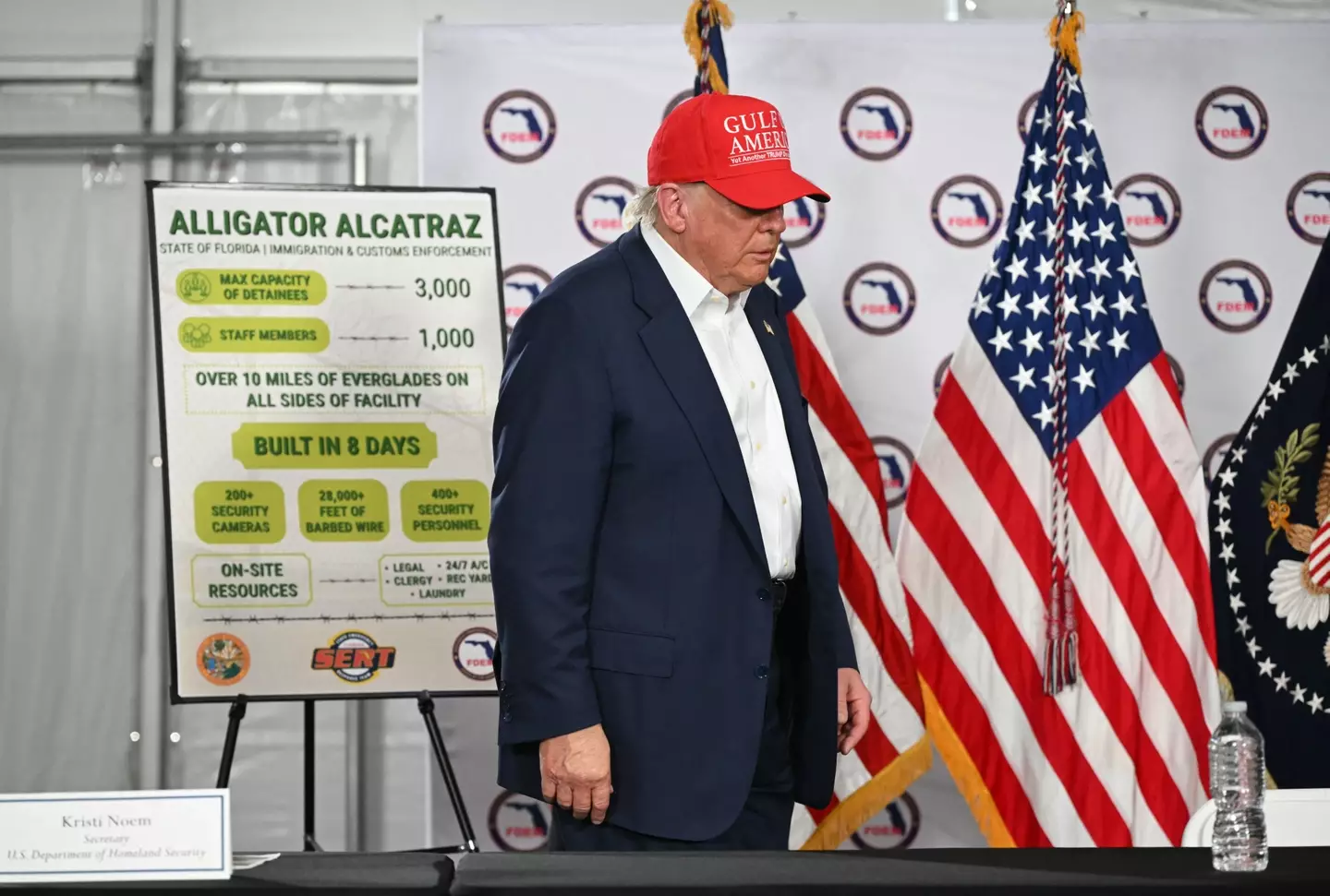 Built in eight days and surrounded by 10 miles of alligator-infested swamp, that's Alligator Alcatraz (ANDREW CABALLERO-REYNOLDS/AFP via Getty Images)