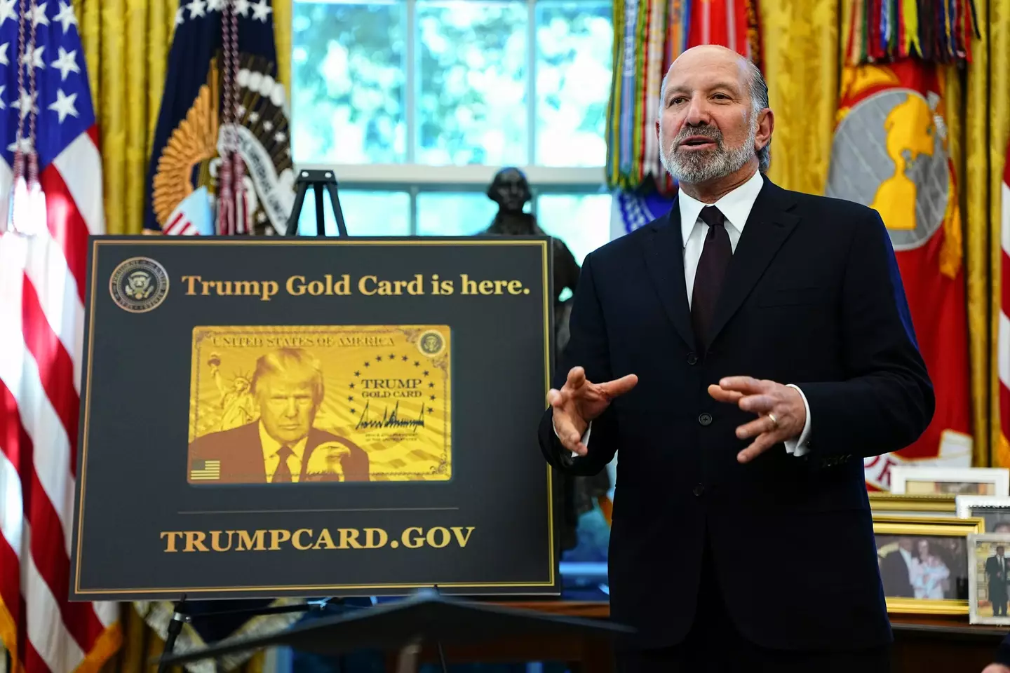 It's even got a picture of Donald Trump on it looking at you like you owe him money (Aaron Schwartz/CNP/Bloomberg via Getty Images)
