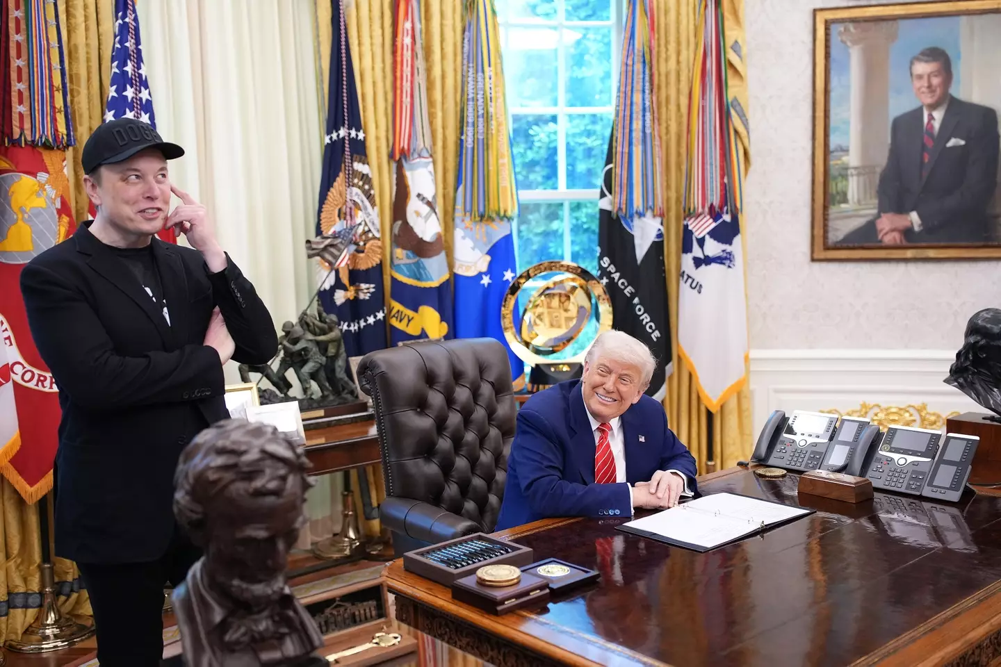 Musk is leaving the White House, though Trump suggested he was 'really not leaving' (Kevin Dietsch/Getty Images)