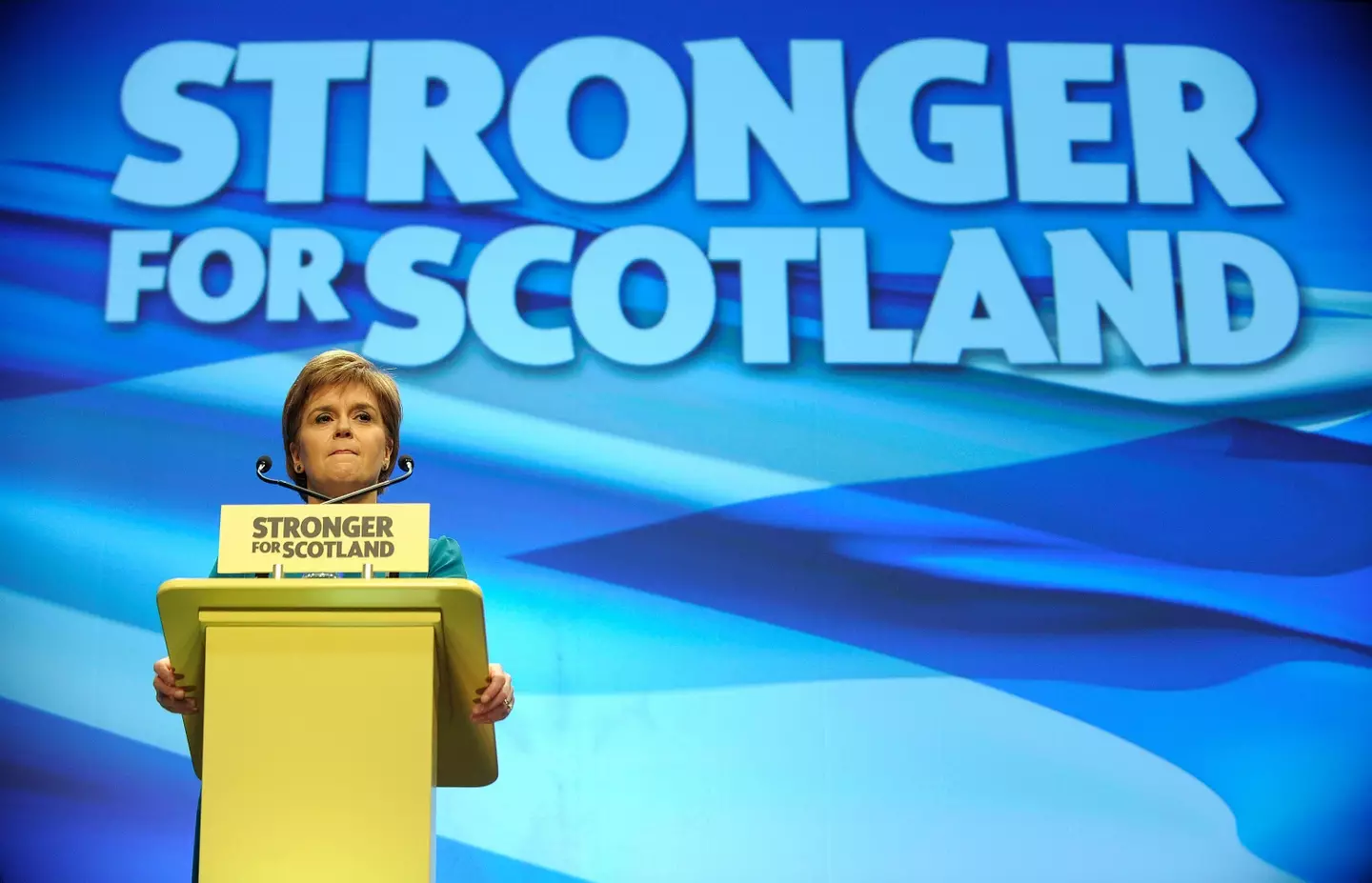 Nicola Sturgeon at the 81st SNP Conference in Aberdeen, Scotland in 2015.