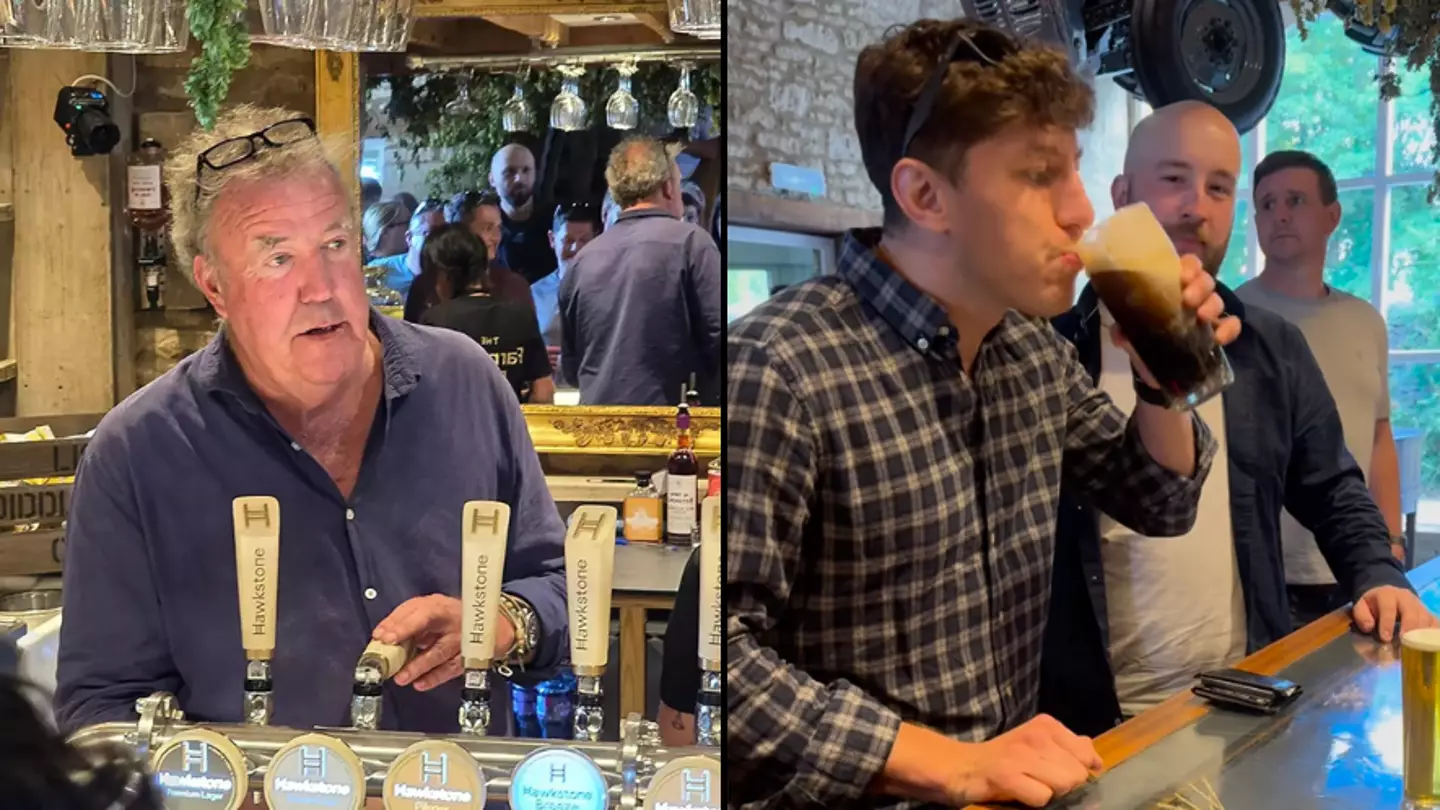 Jeremy Clarkson's new pub has its own spin on 'splitting the G' as he introduces Guinness rival