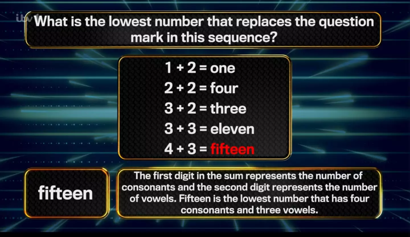 To figure this out in 30 seconds takes some doing (ITV)