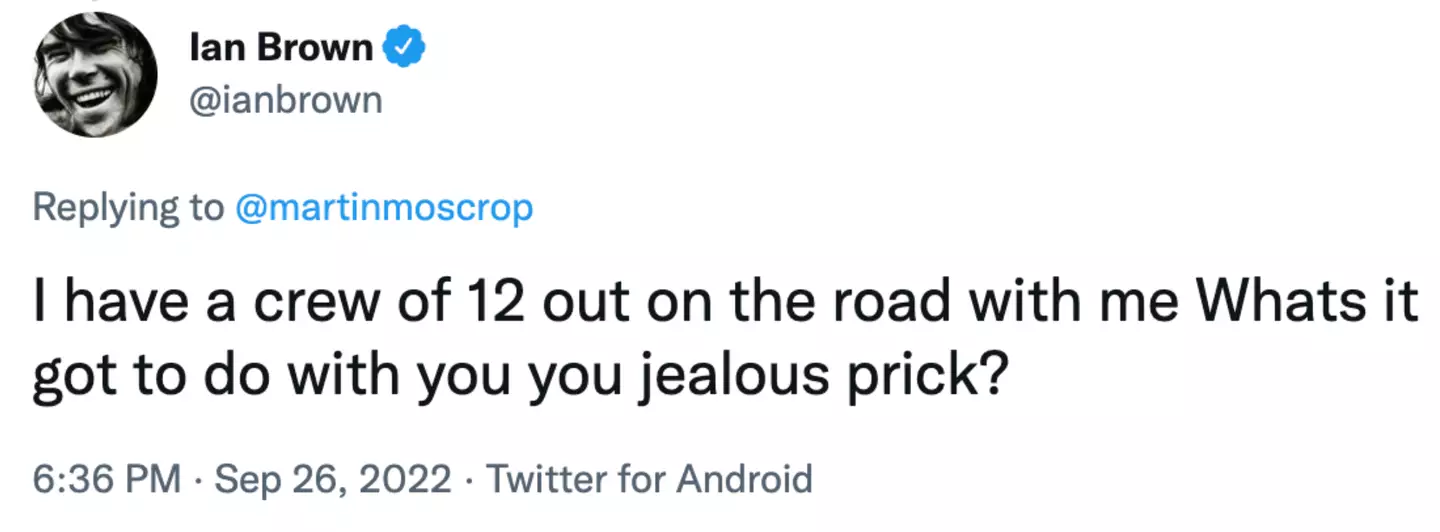 Brown did not take kindly to the tweet.