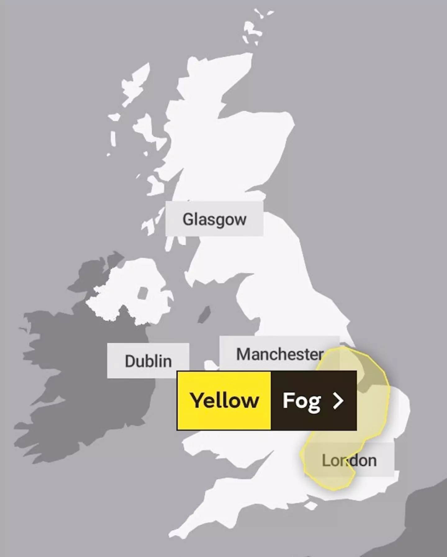 The Met Office has issued a yellow weather warning for tomorrow.