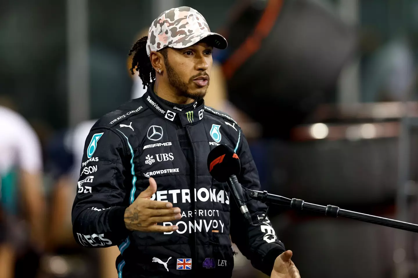 Lewis Hamilton at the Abu Dhabi Grand Prix 2021.