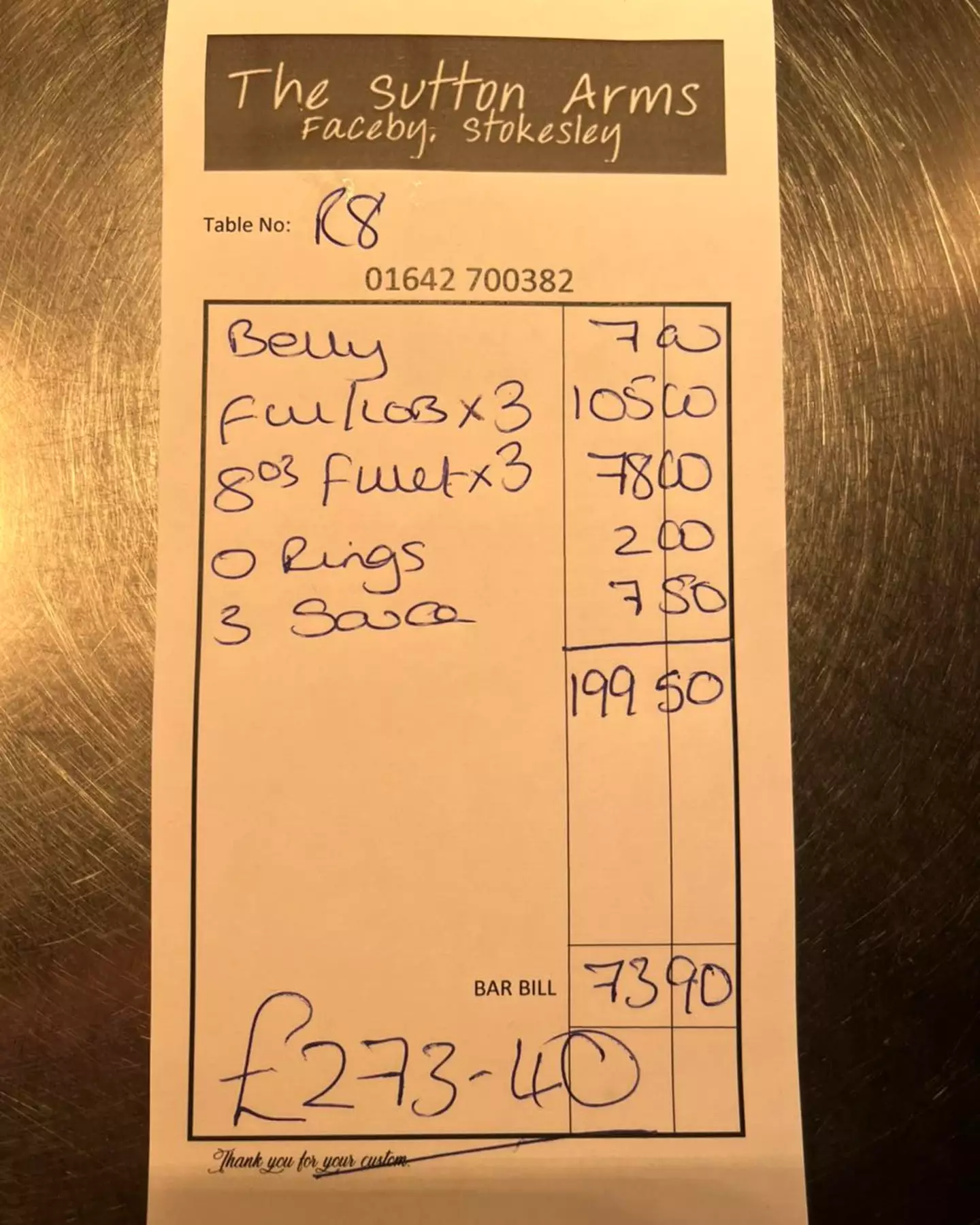 The bill went unpaid.