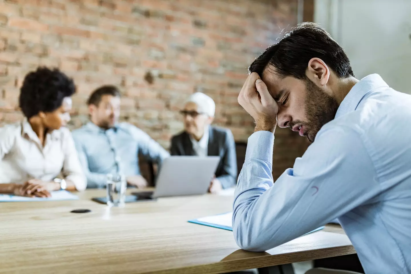 "Oh god, I've totally ruined this interview and there's still another hour to go." (Getty Stock Photo)