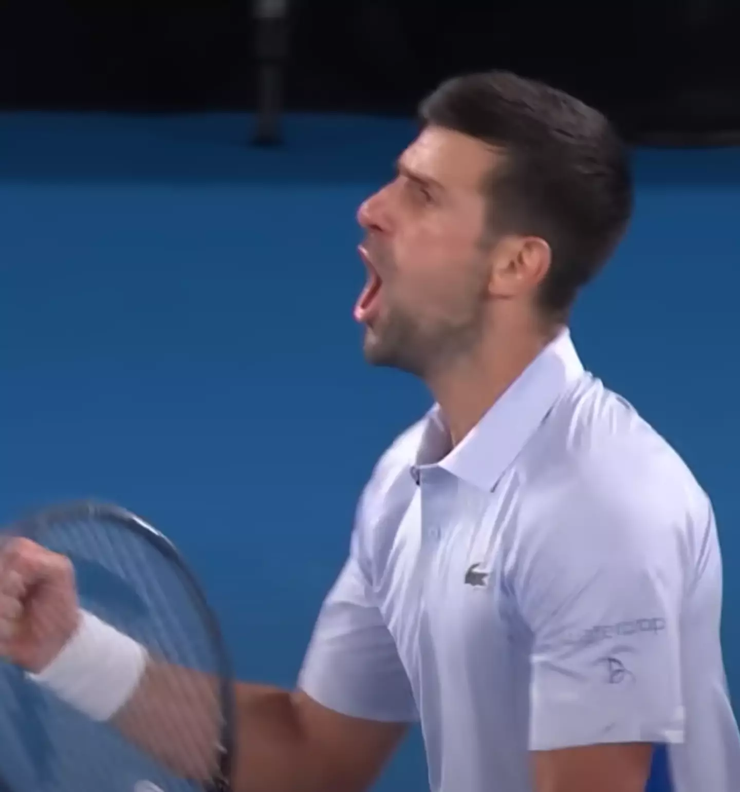 Australian Open viewers are calling for a spectator to be banned after throwing a rude gesture during Novak Djokovic's match with teenage sensation Dino Prizmic.