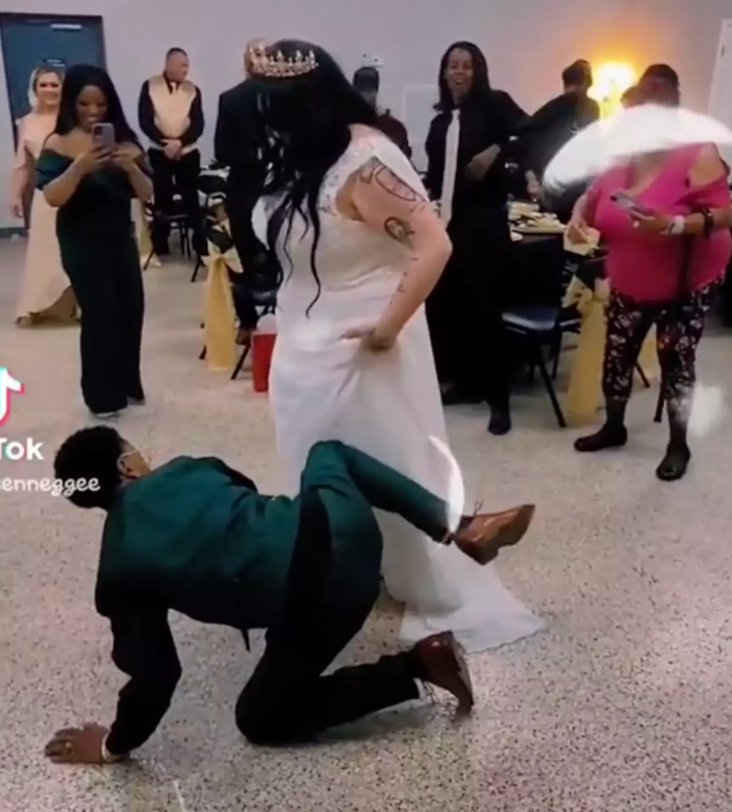 The dance is a family tradition for the groom.