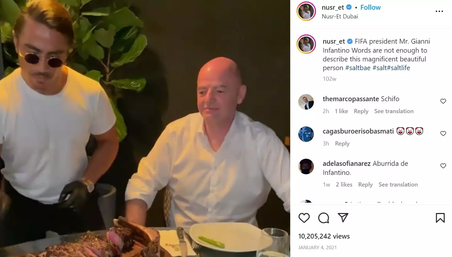SaltBae and Infantino used to be such good friends, maybe.