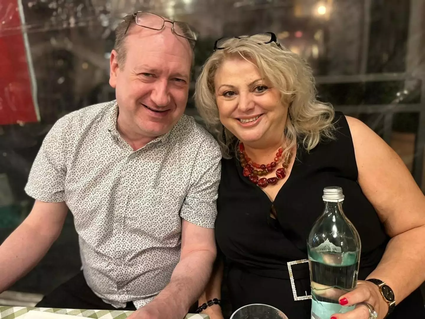 Helen Taylor, from Durham, with her husband.