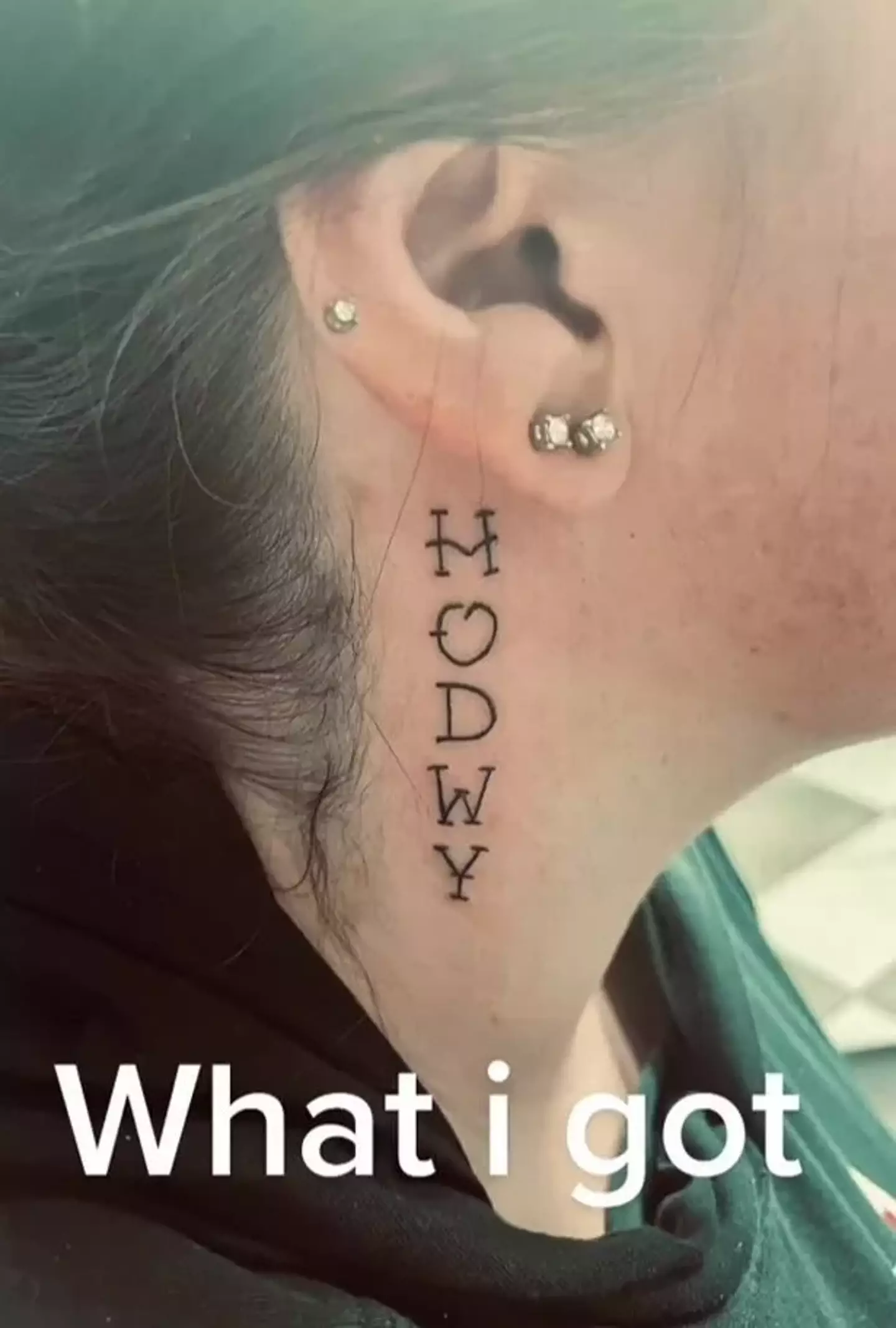 Meadors was left with a typo on her neck.