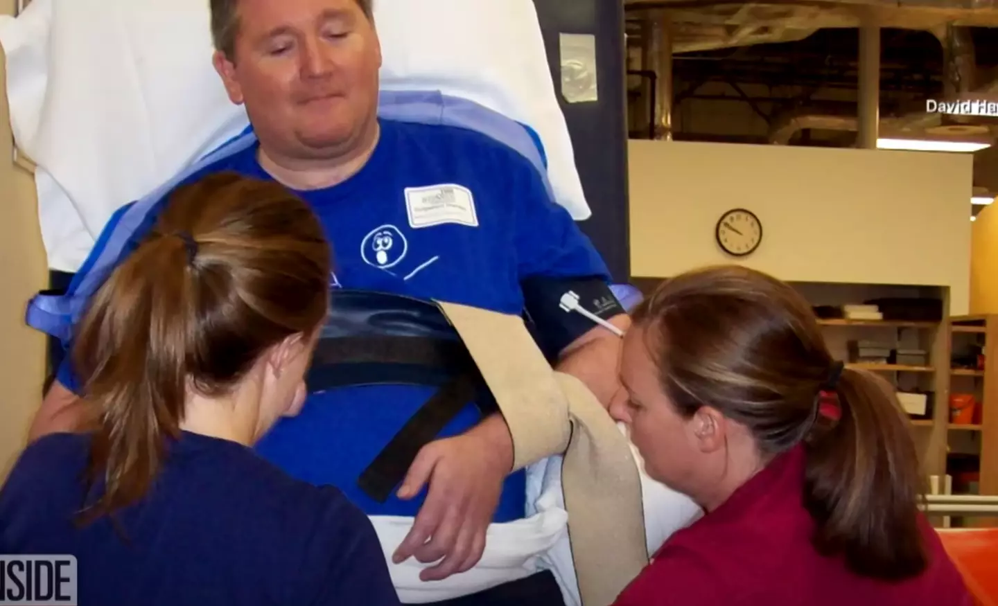 The incident would leave David with severe and life-changing injuries (Facebook/David Hartsock and YouTube/Inside Edition)