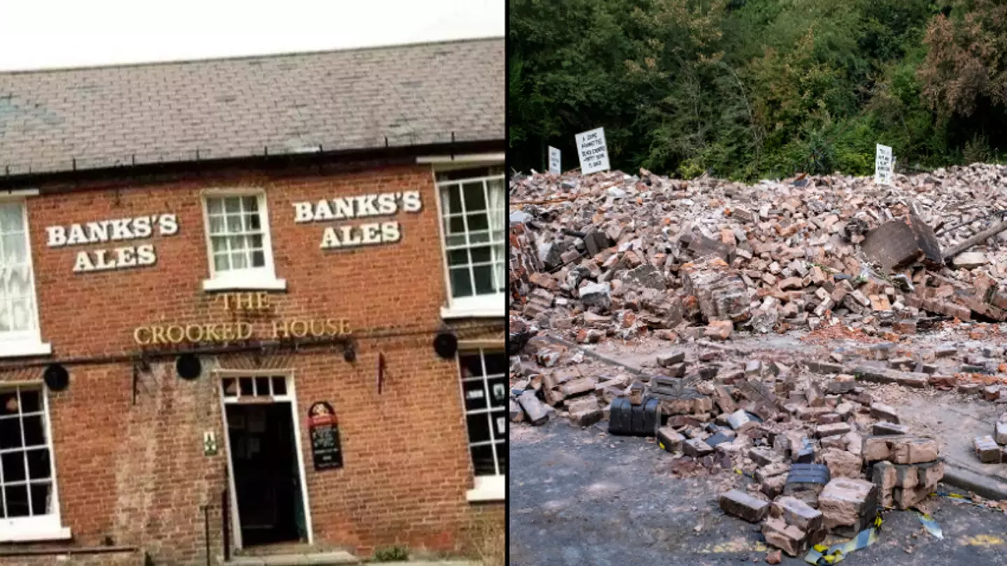 Bricks from 'UK's wonkiest pub' are being sold on Facebook