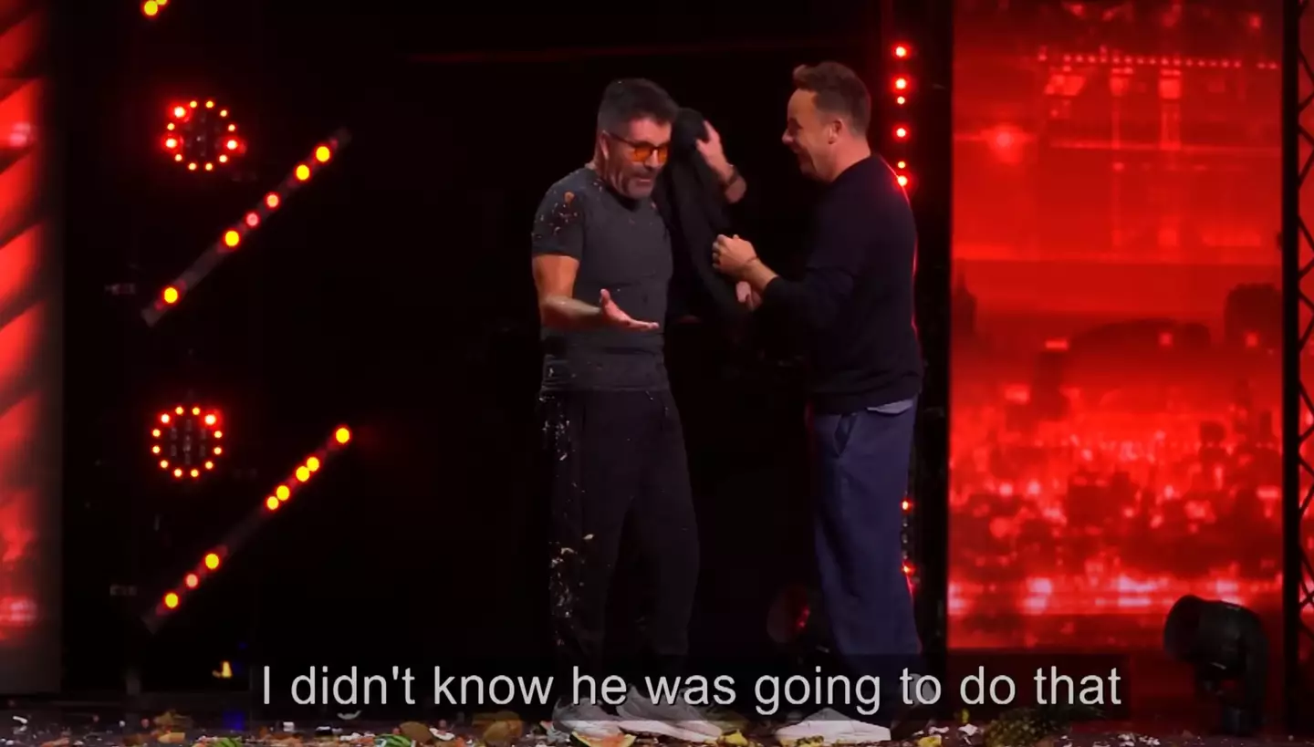 Cowell was visibly in shock after the stunt (ITV)