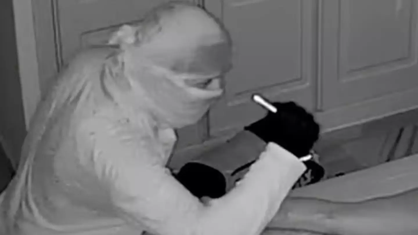 Terrifying moment intruder checks naked woman out with torch while she slept next to her partner