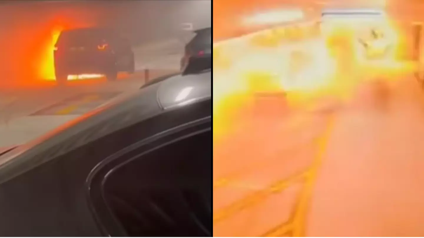 Disruption set to last 'for days' after burning car thought to have caused fireball through UK airport car park