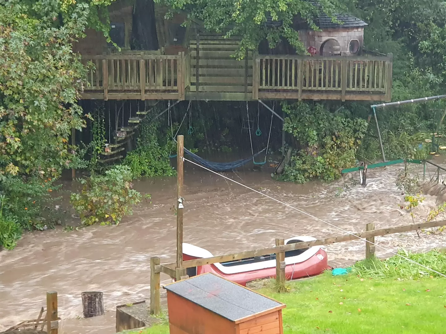 The log flume boat was found washed up on the banks of the River Sheaf.