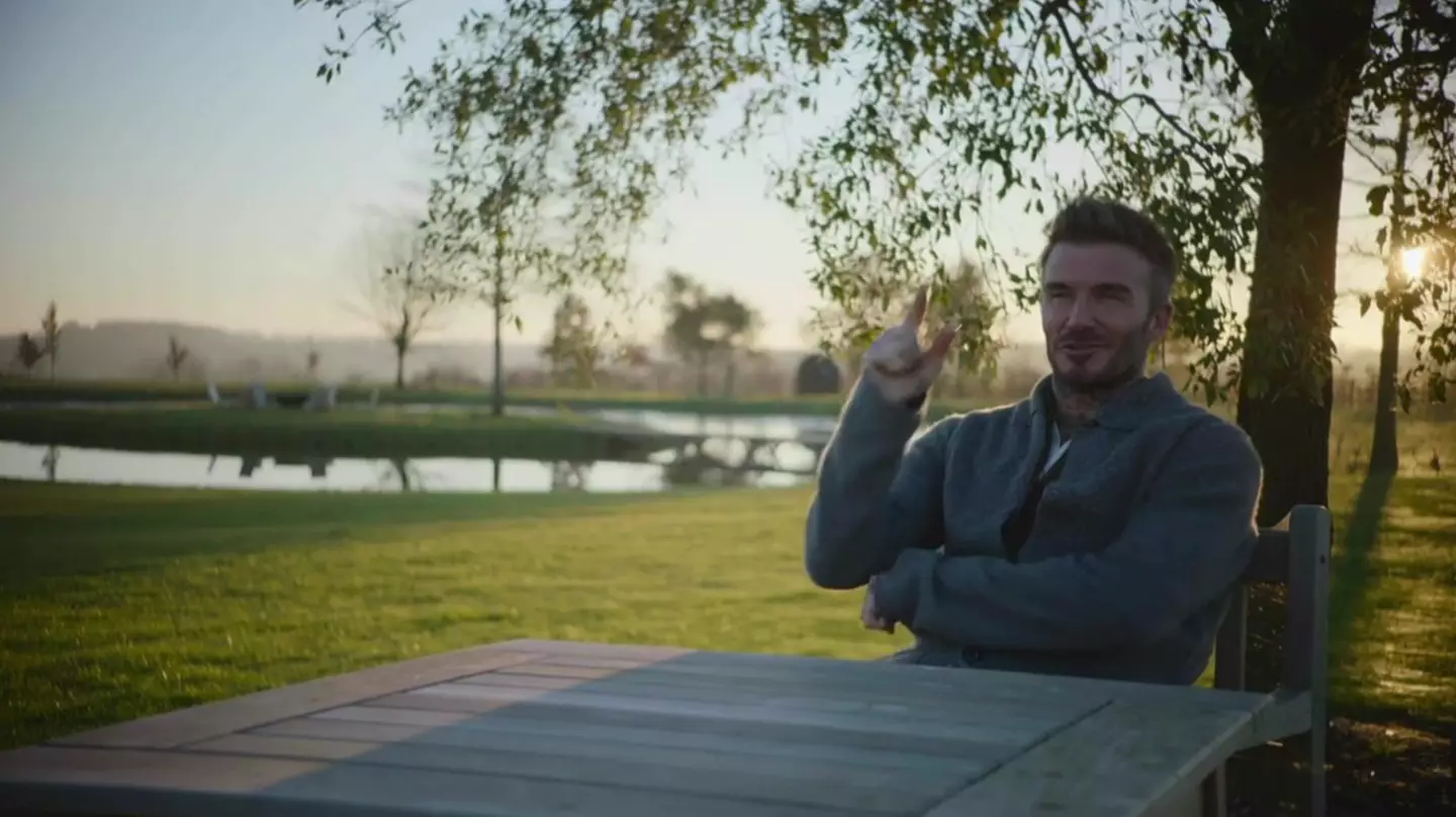 David Beckham joked about seeing Victoria naked in a window.