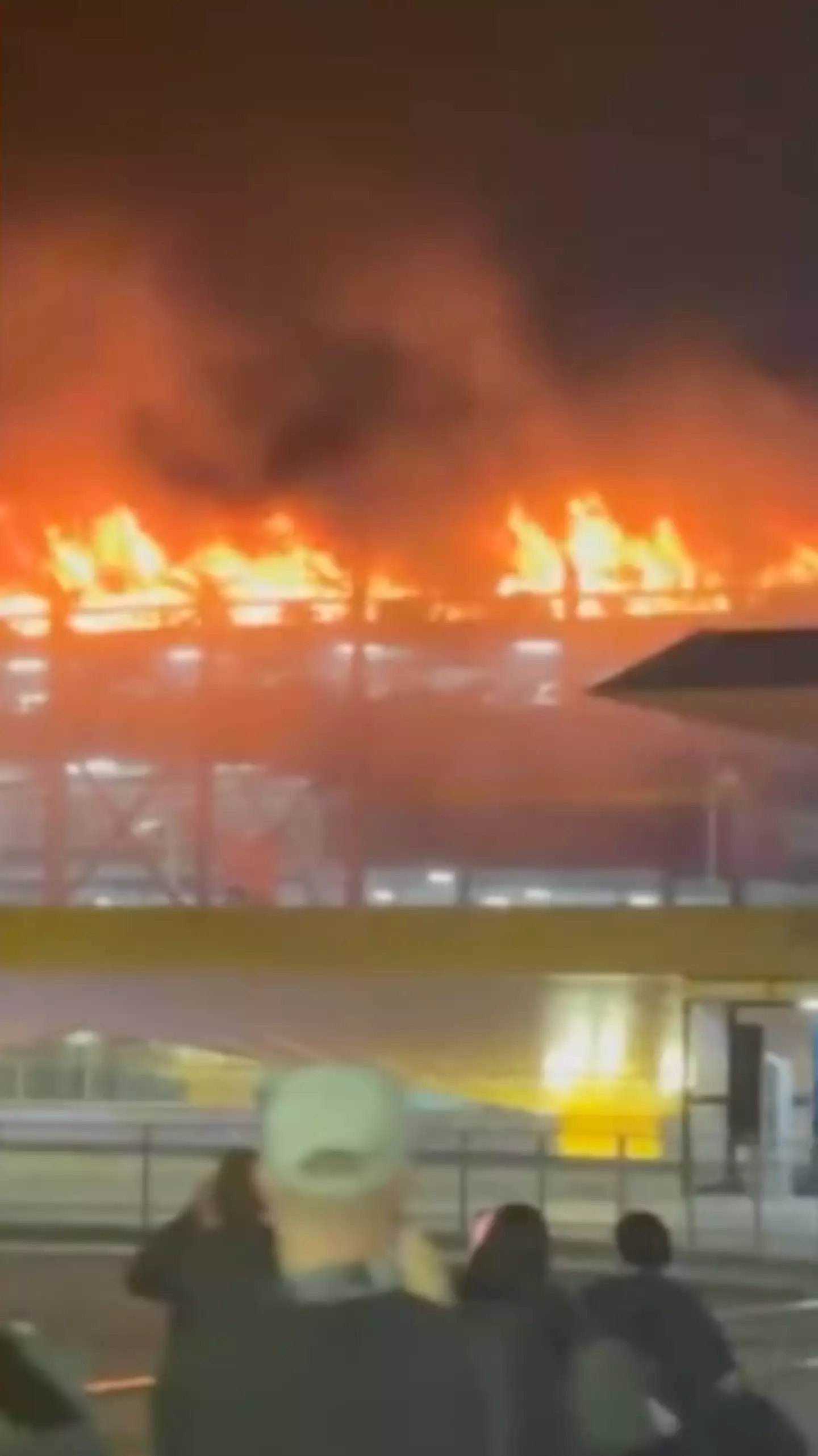 Terminal Car park 2 partially collapsed as a result of the blaze.