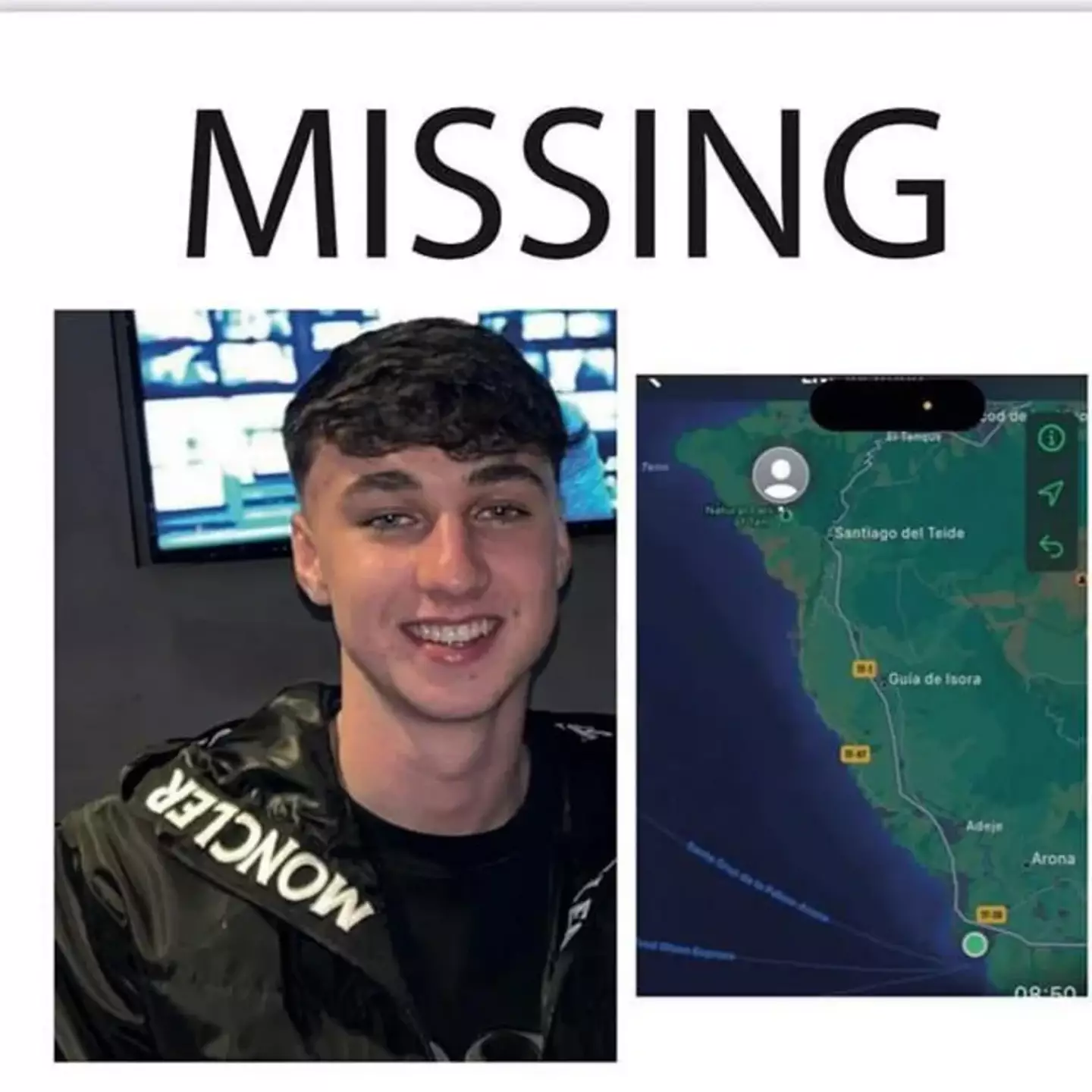 A missing poster for Jay Slater. (Family Handout)