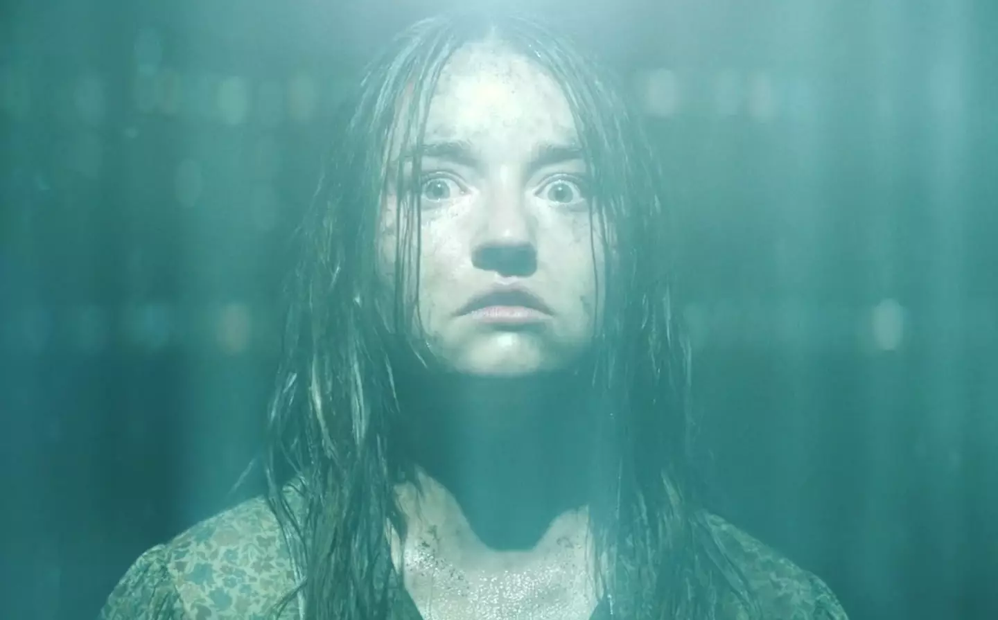 Kaitlyn Dever during one of the most thrilling scenes in No One Will Save You.