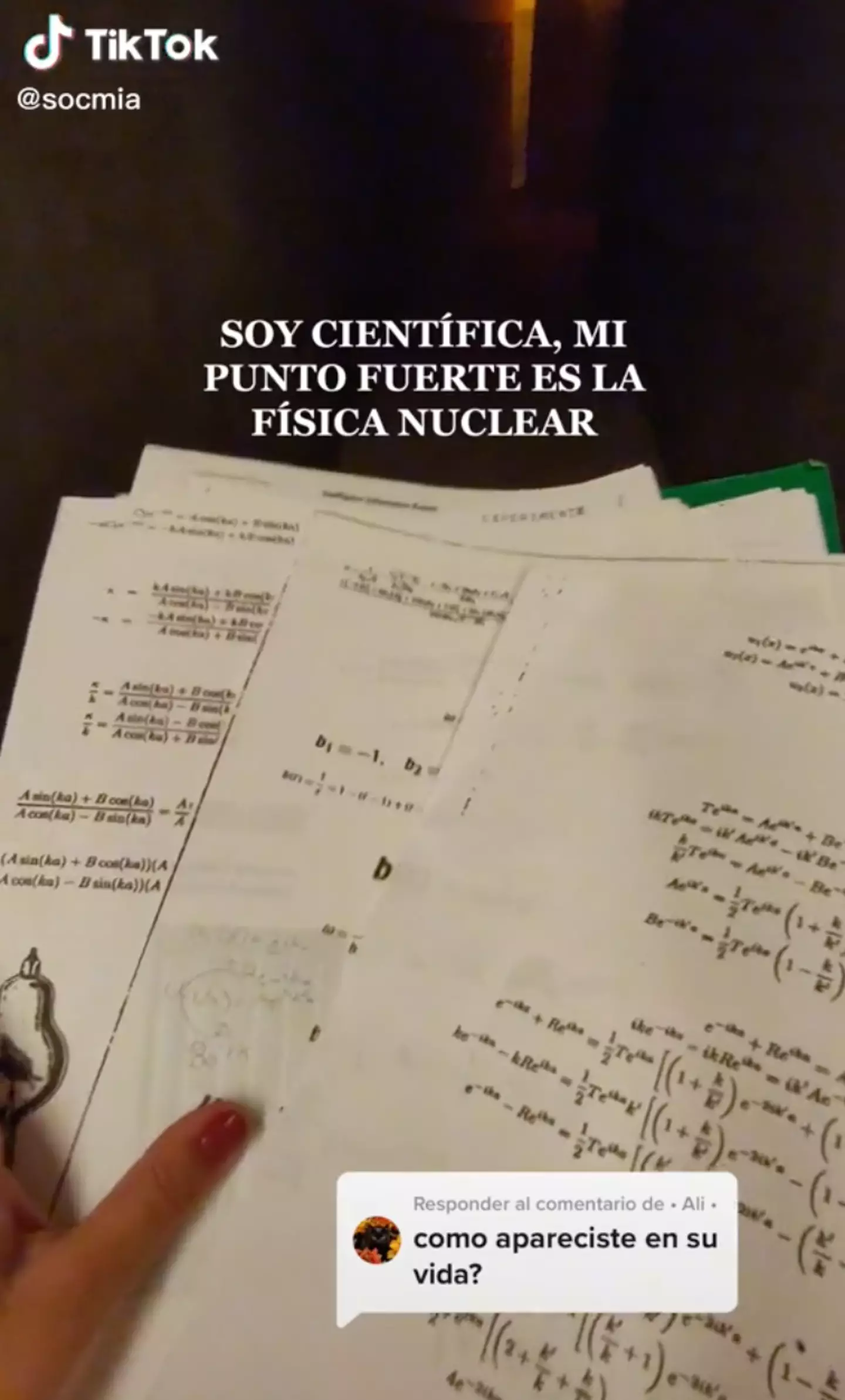 Maria claims to be a Nuclear scientist.