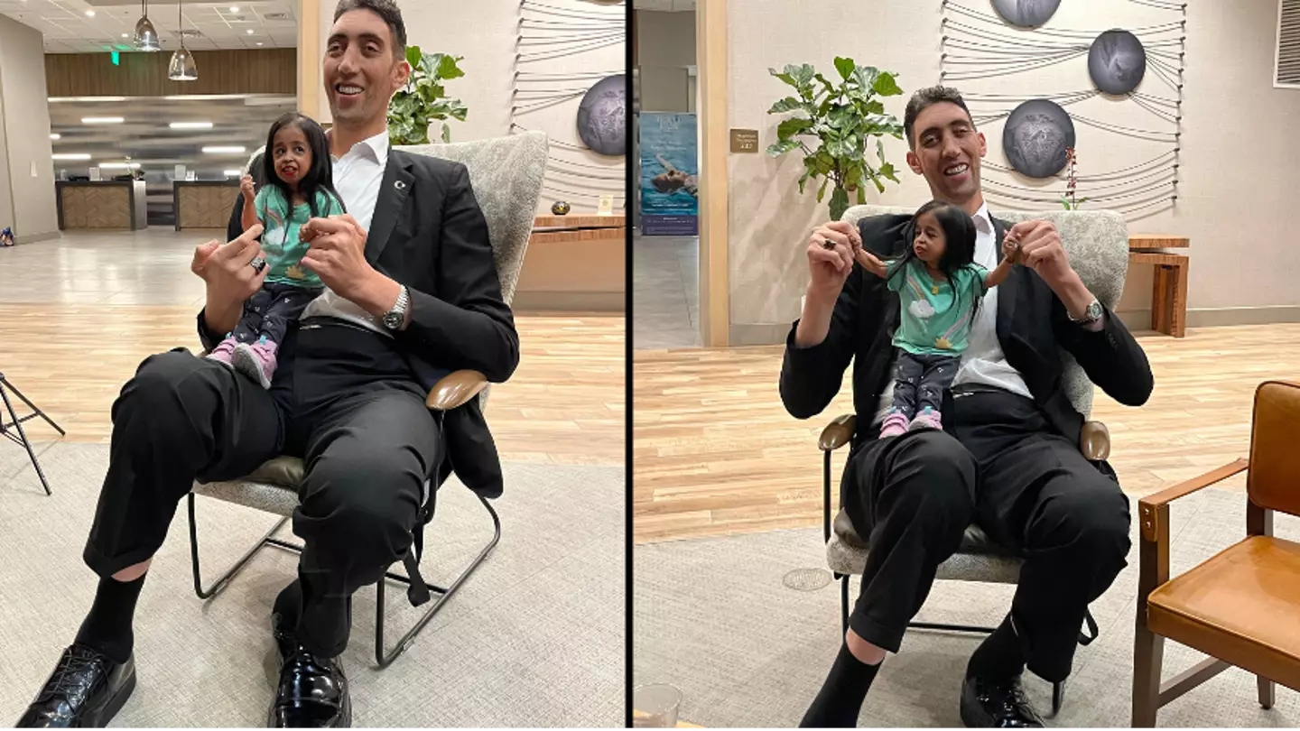 Unbelievable story of world’s tallest man and world’s smallest woman as they’re reunited