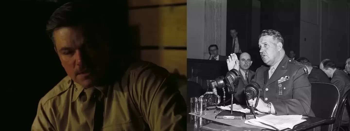 Matt Damon plays Brigadier General Leslie Groves, director of the Manhattan Project.