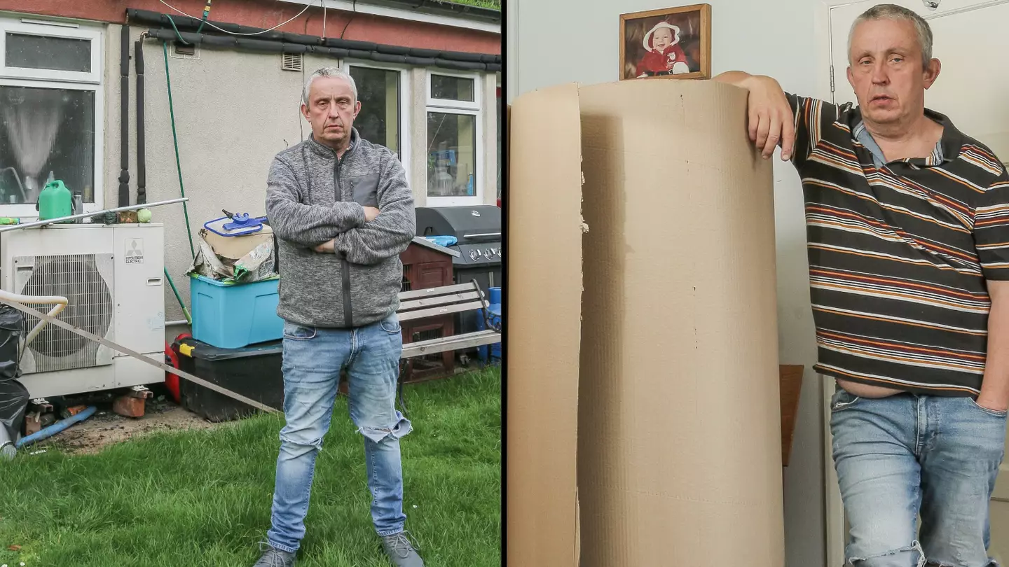 Desperate single dad insulates his home in cardboard after his energy bill skyrocketed