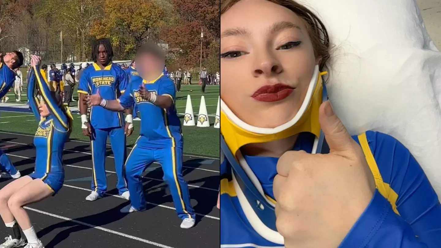 Cheerleader 'blacks out' mid-backflip and breaks neck during stunt gone horribly wrong