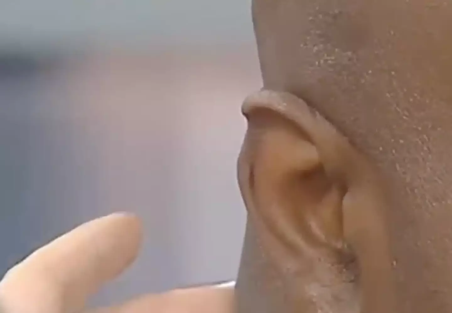 As you can see, there's definitely a chunk missing from Holyfield's ear.