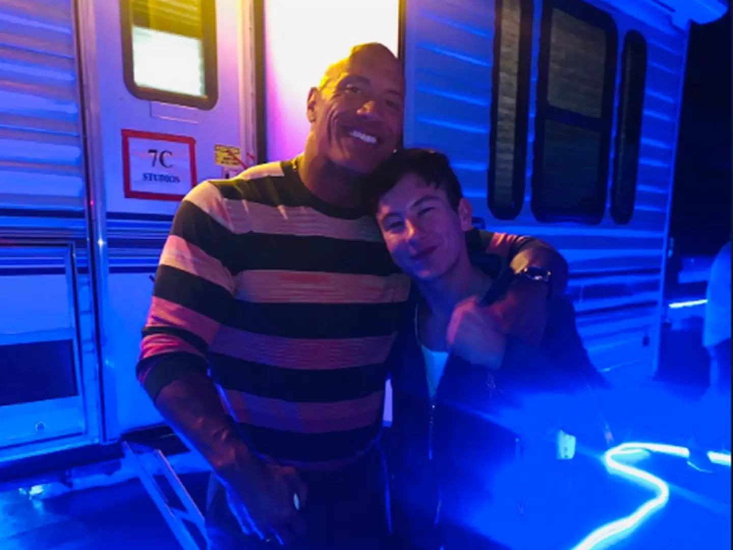 Keoghan and Dwayne 'The Rock' Johnson.