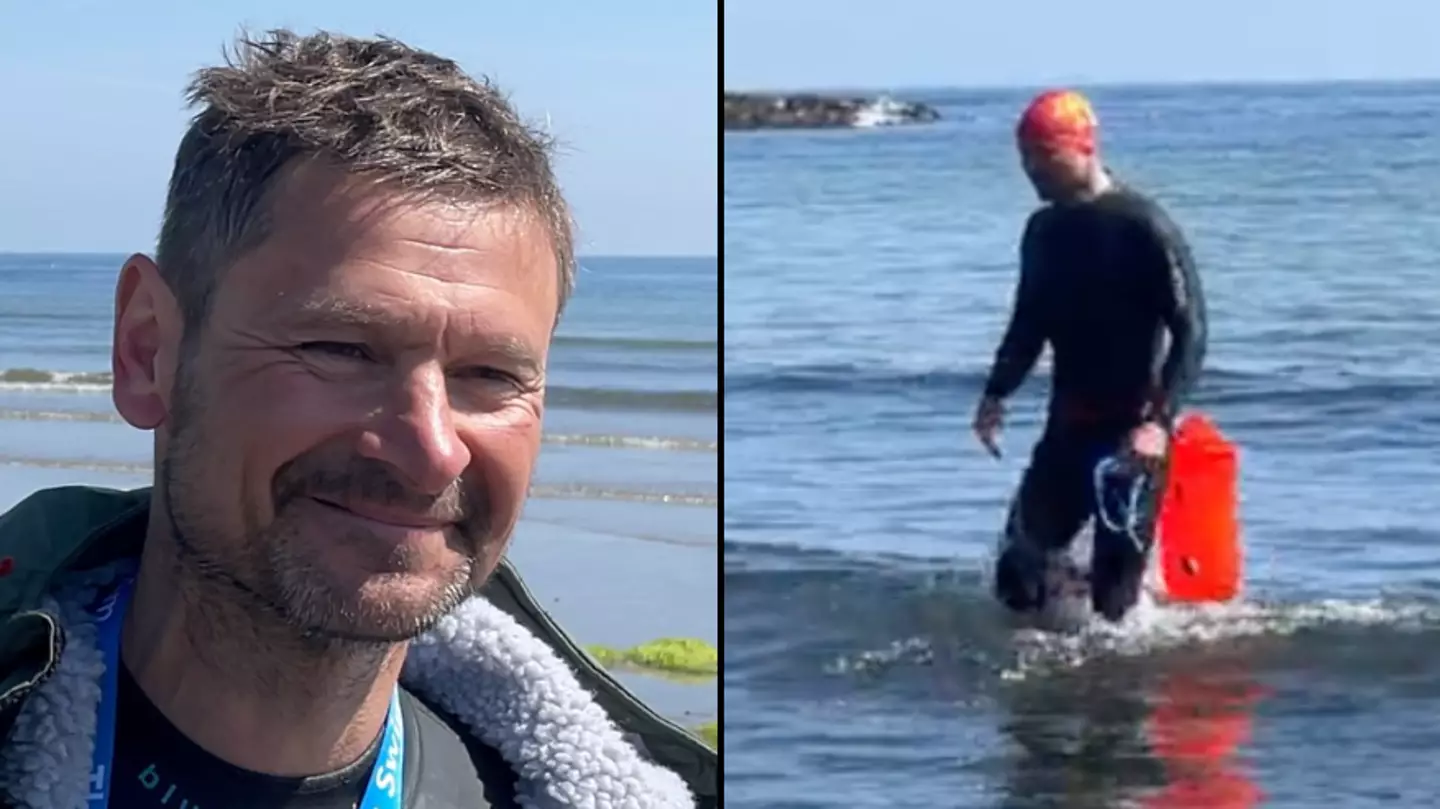Man who jumped in the sea and swam from England to Isle of Man had the perfect name for it