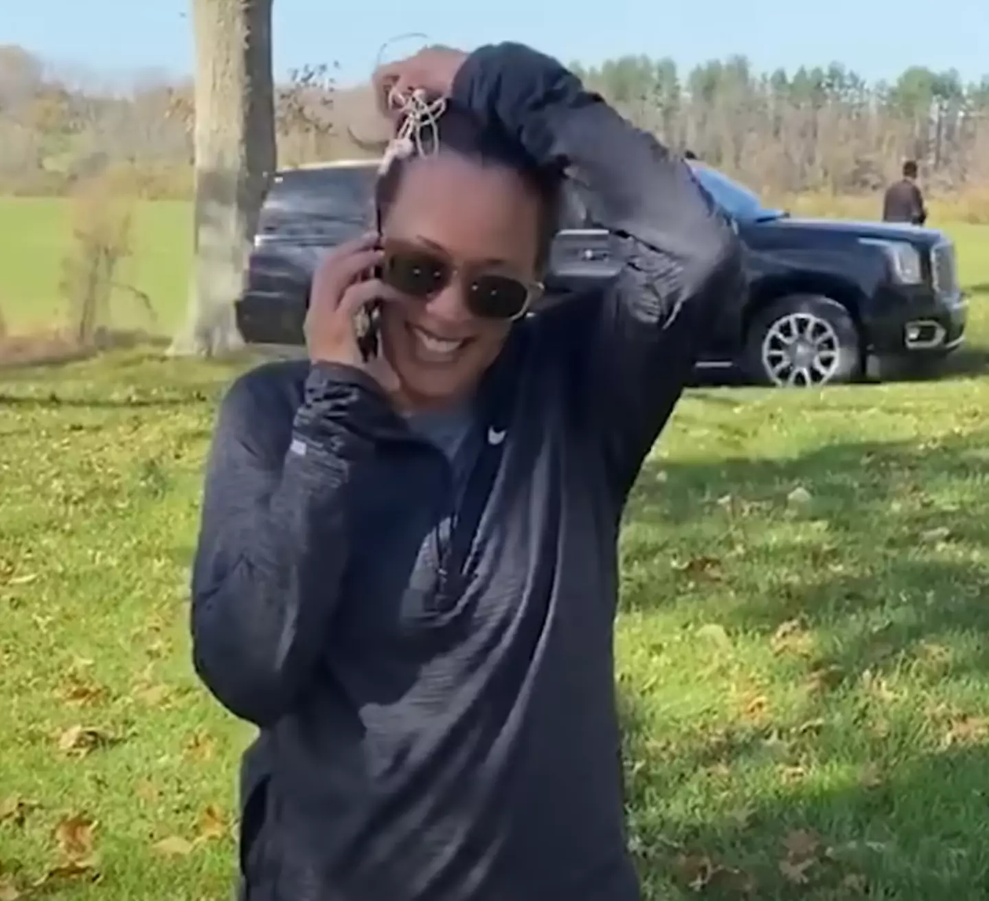 She's always got those wires. (X/Kamala Harris)